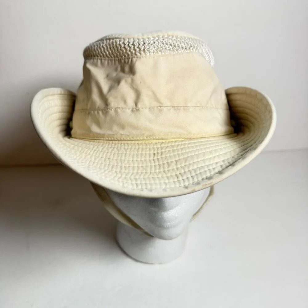 Vintage Tilley Endurables Airflo T4 Safari Hat Khaki Made Canada Size 7 1/4